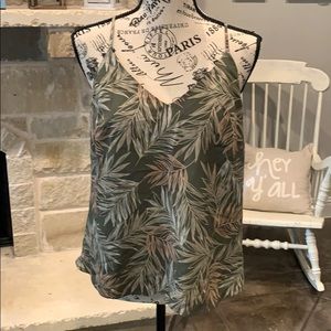 Palm leaf camisole top
